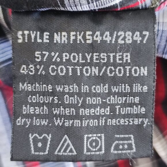 Stockhomme long sleeve button down shirt red and grey check men's size XXL - Picture 5 of 12